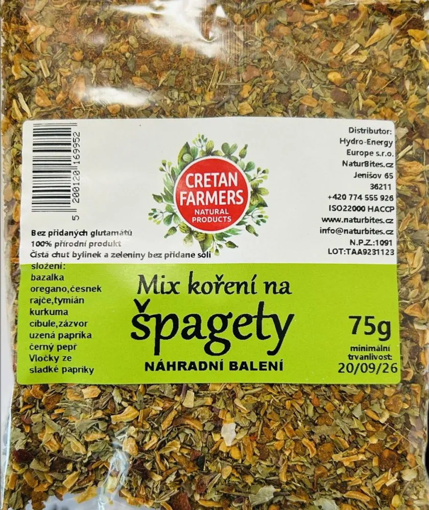 CRETAN FARMERS Mix koření na Špagety eko balení 75 g