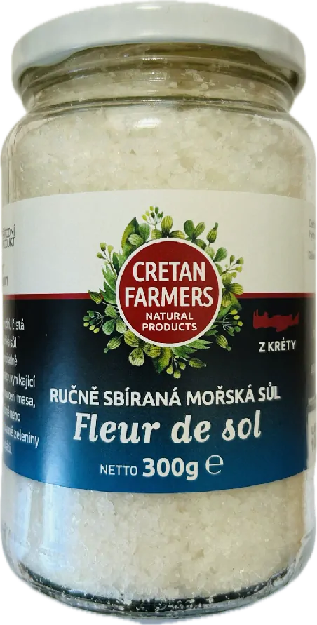 CRETAN FARMERS Solný květ, mořská sůl ručně sbíraná 300 g