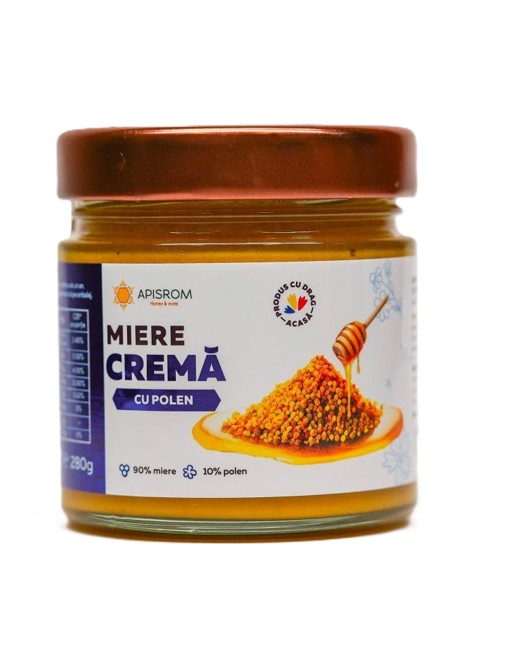 Apisrom Med krémový s rouskovým pylem, 280 g