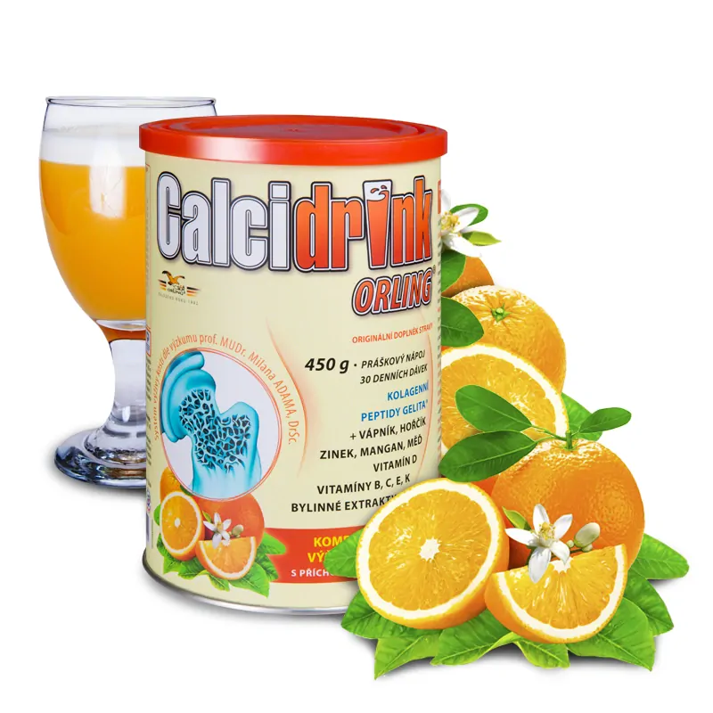 ORLING Calcidrink nápoj Pomeranč 450 g