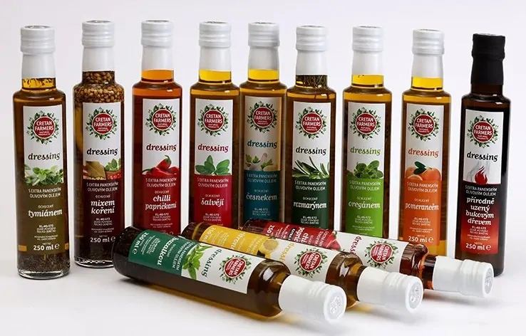 CRETAN FARMERS Dressing s extra panenským olivovým olejem Bazalka 250 ml