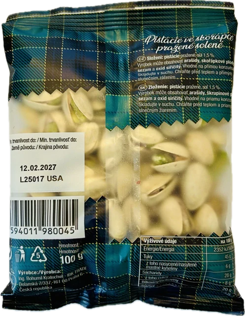 IBK Pistácie pražené solené 100g