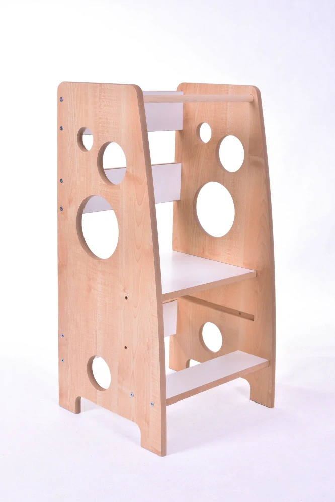 CZ Montessori rostoucí dětská učící věž 3v1 LINDA Maple / White