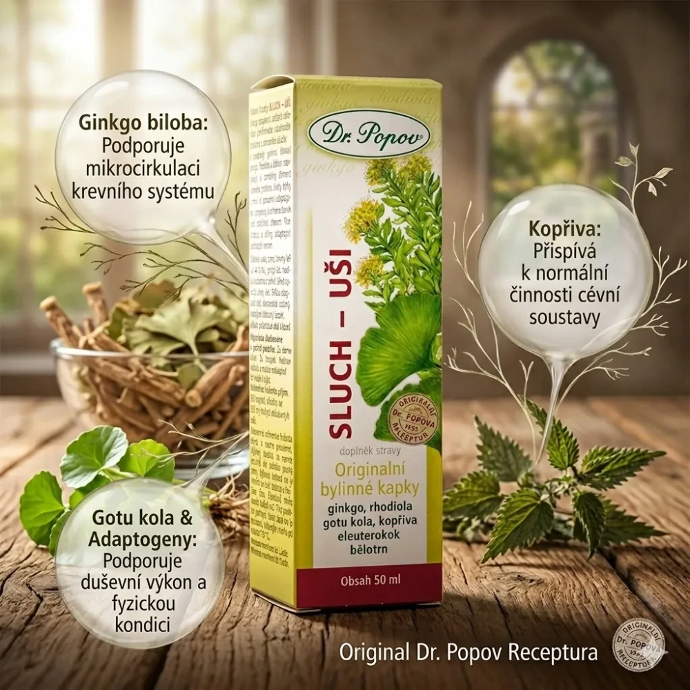 Dr. Popov Bylinné kapky Sluch-uši 50 ml