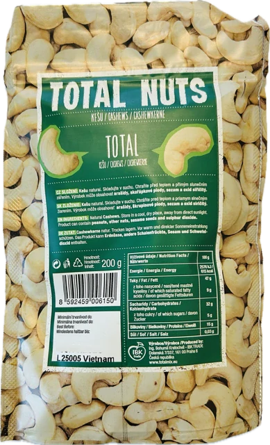IBK Kešu ořechy TOTAL NUTS 200 g