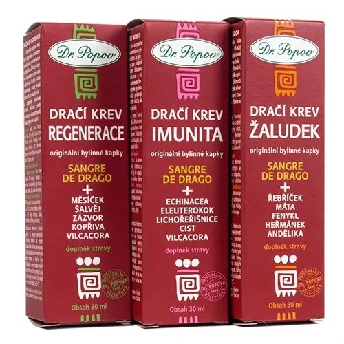Dr. Popov Bylinné kapky Dračí krev ŽALUDEK (Sangre de Drago), 30 ml