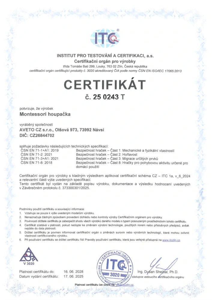 CZ Montessori houpačka pro děti 5v1 Maple / White