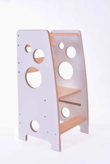 CZ Montessori rostoucí dětská učící věž 3v1 LINDA White / Maple