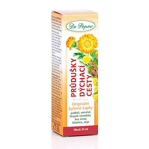 Dr. Popov Bylinné kapky Průdušky dýchací cesty 50 ml
