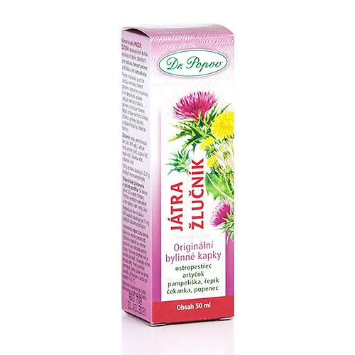 Dr. Popov Bylinné kapky Játra žlučník 50 ml