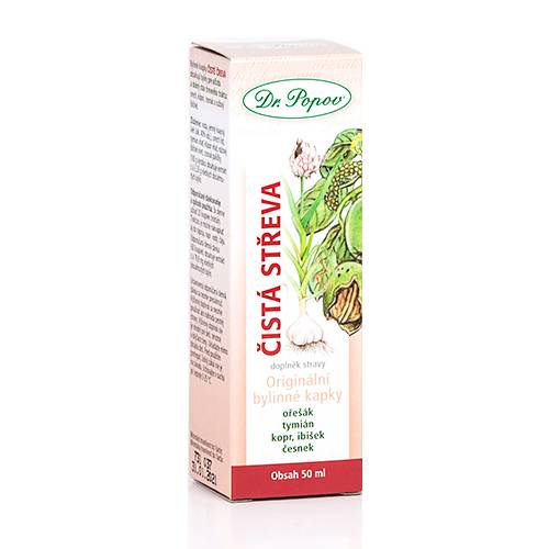 Dr. Popov Bylinné kapky Čistá střeva 50 ml